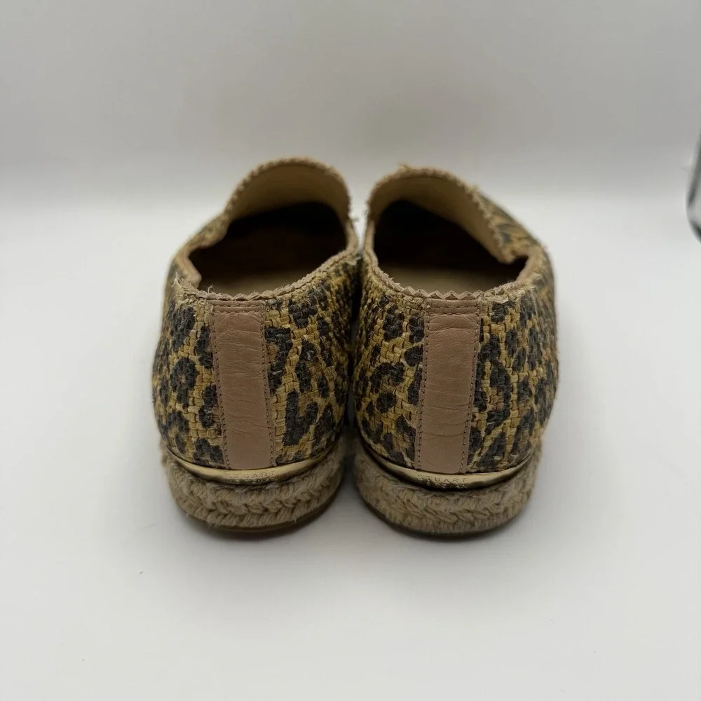 Stuart Weitzman Leopard Espadrille Flats Shoes Women's Size 7.5M